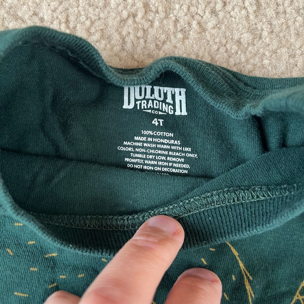 Duluth Forest Green Long Sleeve Beaver Shirt 4T - Picture 2 of 2